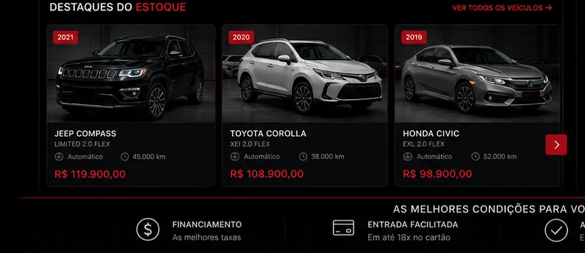 Destaques do estoque de veículos